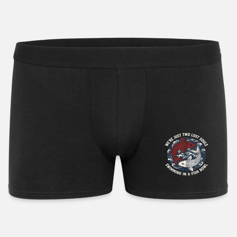Koi Fisch Japan Tattoo Spruch - Männer Boxer Shorts - Schwarz