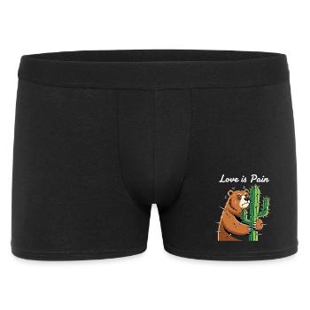 Bear hugging cactus pain - Men's Boxer Shorts - black - Front