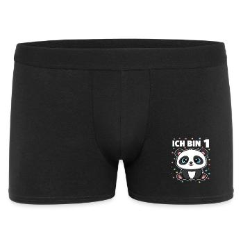 Ich bin 1 - Süßes Panda zum 1. Geburtstag - Männer Boxer Shorts - Schwarz - Vorne