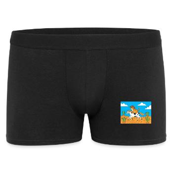 Un cowboy chat en promenade dans le désert - Boxer Homme - noir - Devant