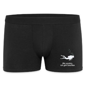 Mir reichts, ich geh tauchen - Männer Boxer Shorts - Schwarz - Vorne