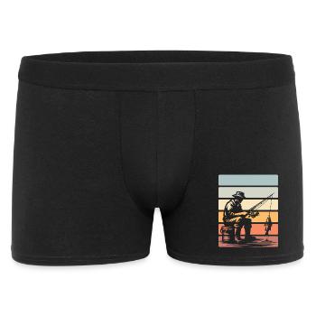Angeln Angler - Männer Boxer Shorts - Schwarz - Vorne