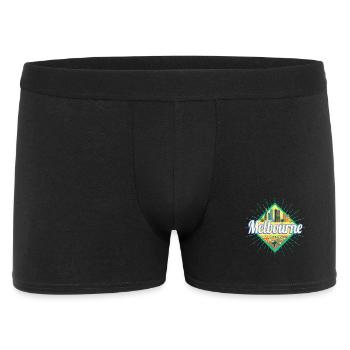 Melbourne Victoria Australien Skyline Souvenir - Männer Boxer Shorts - Schwarz - Vorne