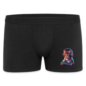 Joueur, Gaming, Joueur vidéo, Joueur, Chat - Boxer Homme - noir - Devant