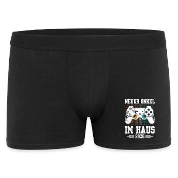 Familie Set NEW UNCLE ON THE BLOCK 2026 LUSTIG - Männer Boxer Shorts - Schwarz - Vorne