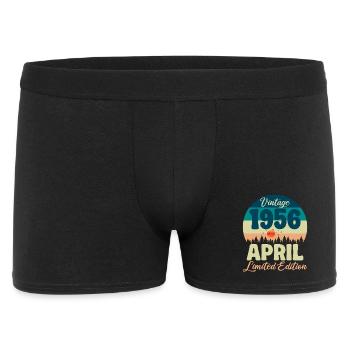 Anniversaire 70 ans Avril 1956 Cadeau Vintage - Boxer Homme - noir - Devant