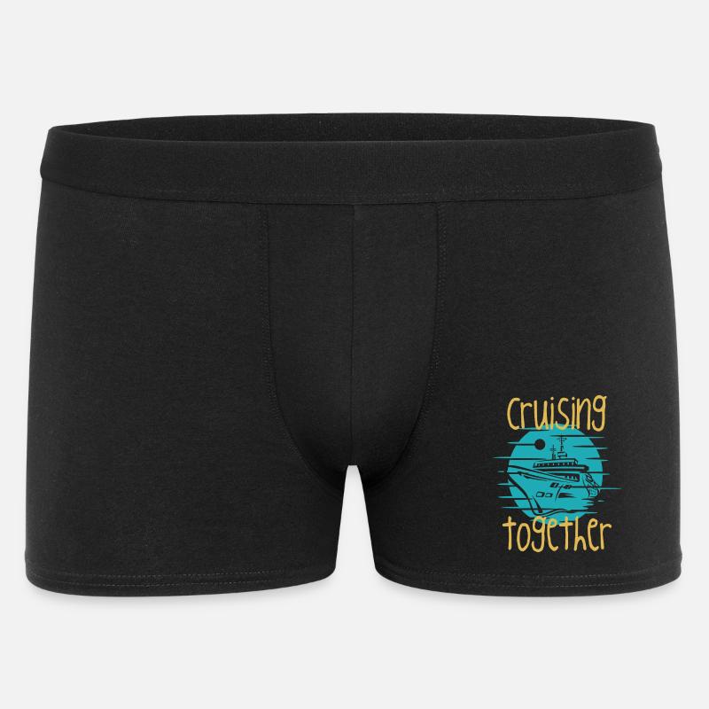 Gemeinsam Kreuzfahrt-Bootsgrafik - Männer Boxer Shorts - Schwarz