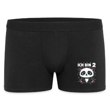 Ich bin 2 - Süßes Panda zum 2. Geburtstag - Männer Boxer Shorts - Schwarz - Vorne
