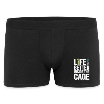 Padel Spieler Life Is Better Inside The Cage Padel - Männer Boxer Shorts - Schwarz - Vorne