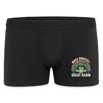 Vegan Vegetable T-Shirt Broccoli - Men's Boxer Shorts - black - Front
