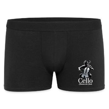 Cello Stimme der Seele - Spruch für Cellisten - Männer Boxer Shorts - Schwarz - Vorne