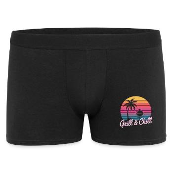 Grill Shirt Retro Sunset BBQ Grill Master - Men's Boxer Shorts - black - Front