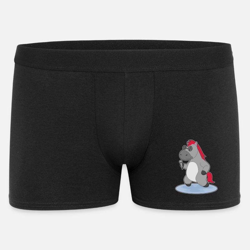 Pferd Sänger Mikrofon Singen - Männer Boxer Shorts - Schwarz