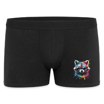 Colorful Raccoon Watercolors Splashes Graffiti - Men's Boxer Shorts - black - Front