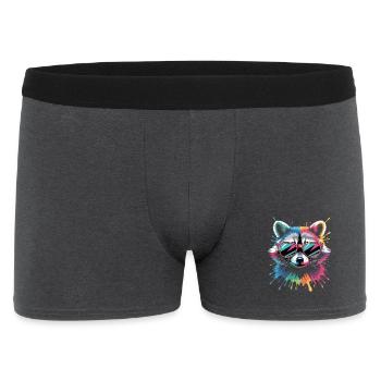 Bunter Waschbär Wasserfarben Spritzer Graffiti - Männer Boxer Shorts - Anthrazit - Vorne