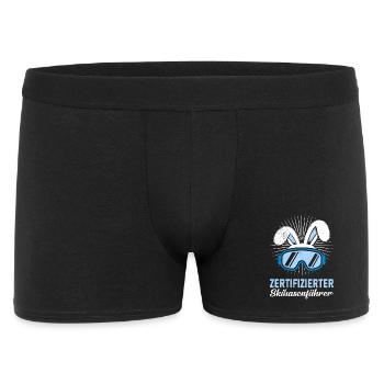 Skifahren ZERTIFIZIERTER SKIHASENFÄRER LUSTIG - Männer Boxer Shorts - Schwarz - Vorne