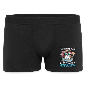 Nordsee NUR KEIN STRESS BIN IM URLAUB AN DER - Männer Boxer Shorts - Schwarz - Vorne