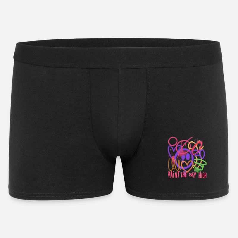 Graffiti Sky - Männer Boxer Shorts - Schwarz