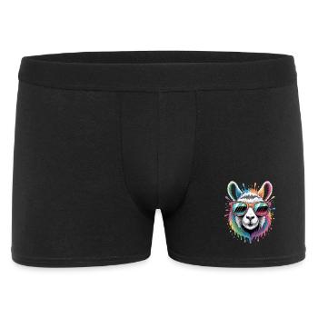 Colorful Llama Watercolor Splash - Men's Boxer Shorts - black - Front