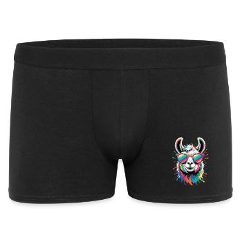 Colorful Llama Watercolor Splash - Men's Boxer Shorts - black - Front