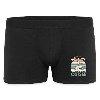  Der Tut Nix Der Will Nur An Die Ostsee Camping - Männer Boxer Shorts - Schwarz - Vorne