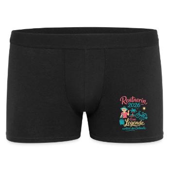 Rentnerin 2026 - Urlaub, Lesen, Sport, genießen - Männer Boxer Shorts - Schwarz - Vorne