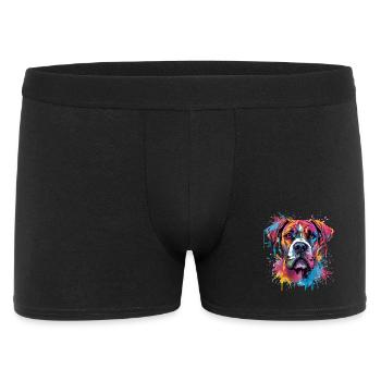 Art éclaboussuré de chien boxer coloré - Boxer Homme - noir - Devant