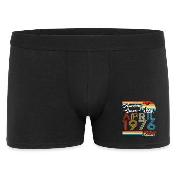 April 1976 Vintage Born Birthday Gift - Men's Boxer Shorts - black - Front
