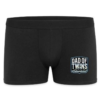 Dad of Twins Papa Zwillinge Baseball Spruch - Männer Boxer Shorts - Schwarz - Vorne