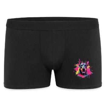 Dog Doberman Pinscher Colorful Splash Art - Men's Boxer Shorts - black - Front