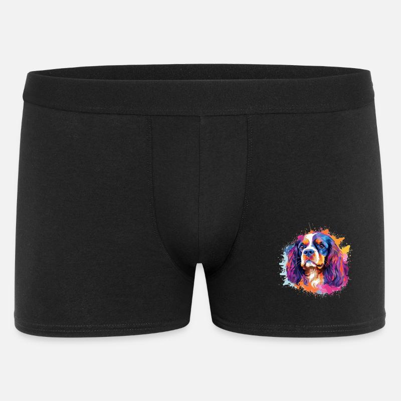 Vibrant Spaniel Splash Portrait - Men's Boxer Shorts - black