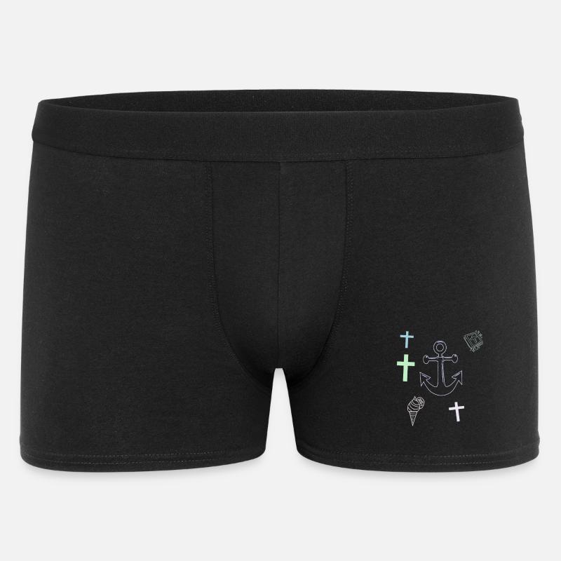  Anker Kreuz Eis maritim - Boxer Homme - noir