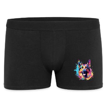 Colorful Dog Splash Art German Shepherd - Men's Boxer Shorts - black - Front
