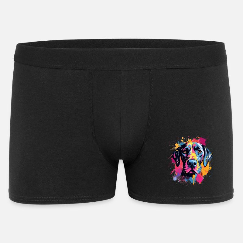 Deutsche Dogge Spritzkunst bunt - Männer Boxer Shorts - Schwarz