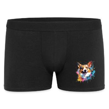 Pembroke Welsh Corgi Dog Splash Art Colorful - Men's Boxer Shorts - black - Front