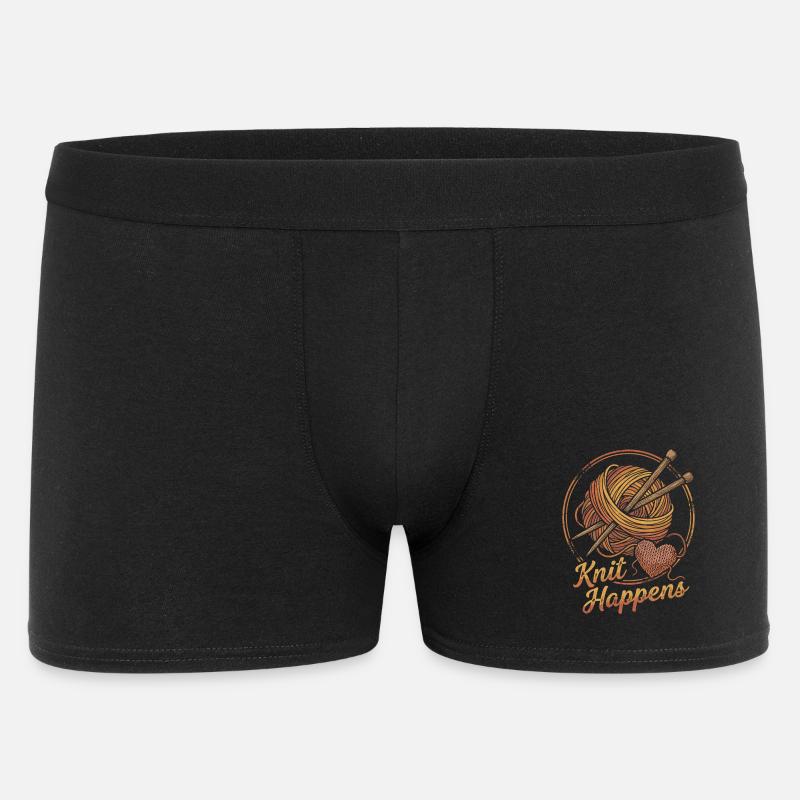 Il design del maglia a cuore: A maglia - Boxer da uomo - nero