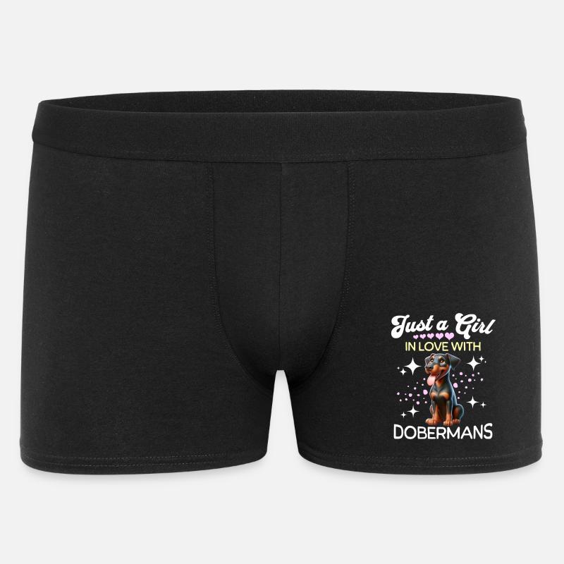 Dobermann Mädchen - Männer Boxer Shorts - Schwarz