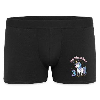 3. Geburtstag Einhorn Mädchen Ich bin schon 3 - Männer Boxer Shorts - Schwarz - Vorne