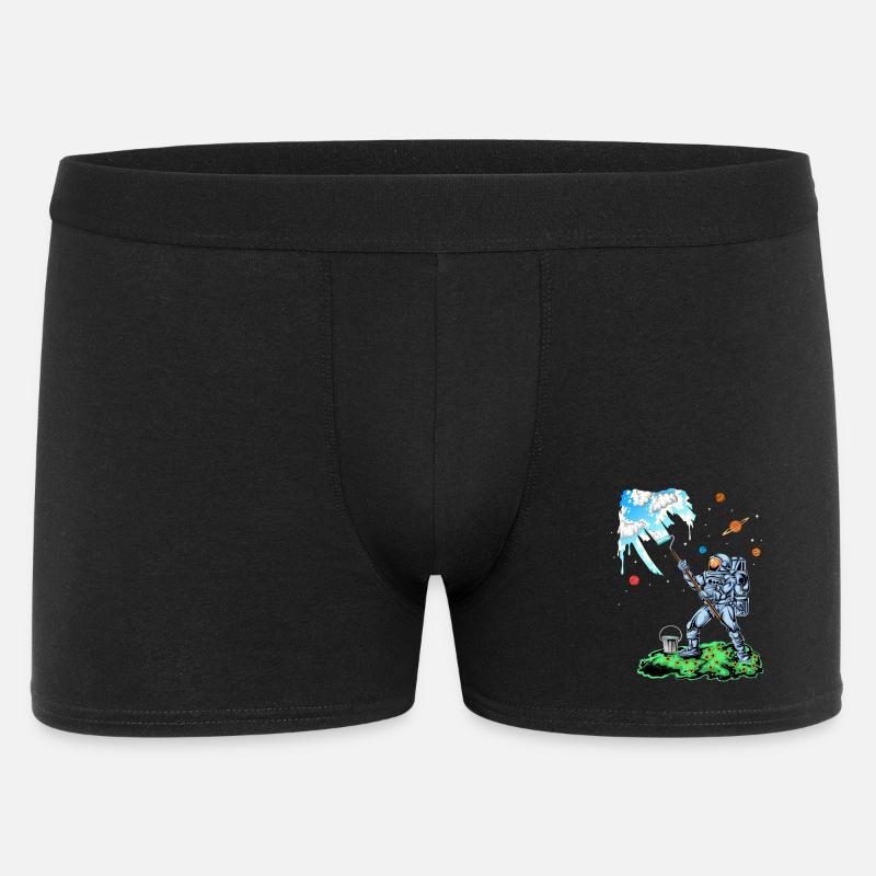 Astronauten-Mal-Raumhemd - Männer Boxer Shorts - Schwarz