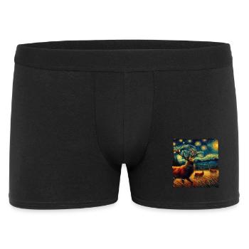 White-tailed deer Starry Night - Men's Boxer Shorts - black - Front