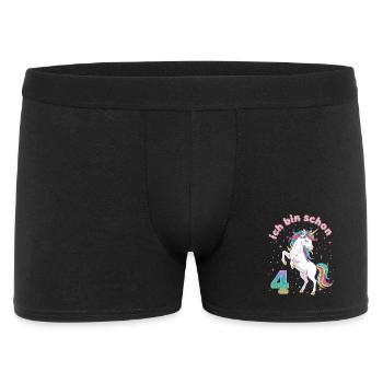 4. Geburtstag Einhorn Mädchen Ich bin schon 4 - Männer Boxer Shorts - Schwarz - Vorne