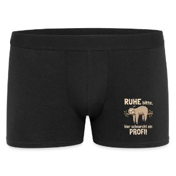 Faultier Schnarchen Shirt Lustig Schlafen Humor - Männer Boxer Shorts - Schwarz - Vorne