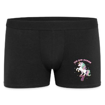 7. Geburtstag Einhorn Mädchen Ich bin schon 7 - Männer Boxer Shorts - Schwarz - Vorne
