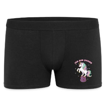 8. Geburtstag Einhorn Mädchen Ich bin schon 8 - Männer Boxer Shorts - Schwarz - Vorne