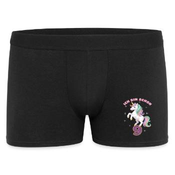 9. Geburtstag Einhorn Mädchen Ich bin schon 9 - Männer Boxer Shorts - Schwarz - Vorne