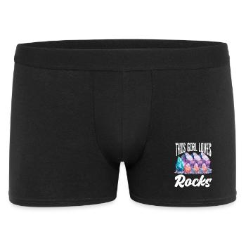 Dieses Mädchen liebt Steine, Geologin – Gesteinsammlerin - Männer Boxer Shorts - Schwarz - Vorne