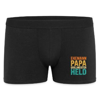 Mari Papa Grill Maître Héros Père Retro BBQ - Boxer Homme - noir - Devant