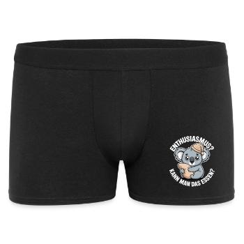 Introvert Humor Koala Essen Motivation Shirt - Männer Boxer Shorts - Schwarz - Vorne