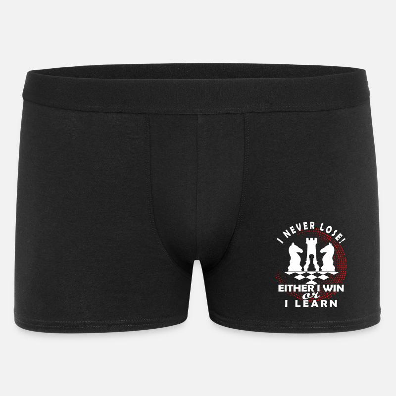 Schachmentalität: Gewinnen oder lernen - Männer Boxer Shorts - Schwarz