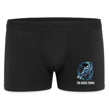 Scuba Diver Scuba Flag Going Down Retro - Männer Boxer Shorts - Schwarz - Vorne